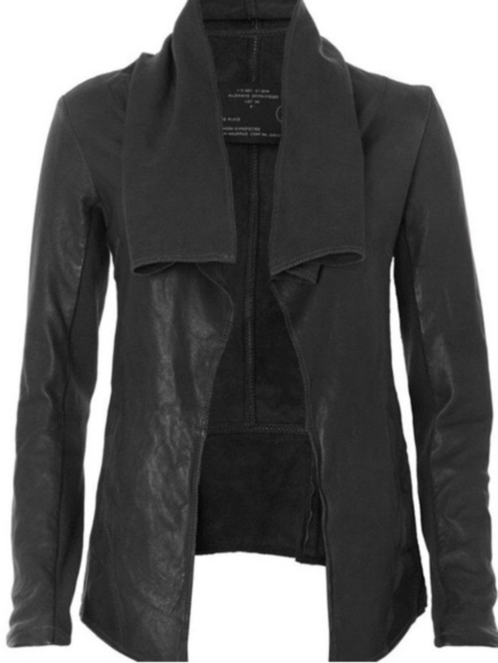 AllSaints Datya Brown Draped-Collar Leather Jacket